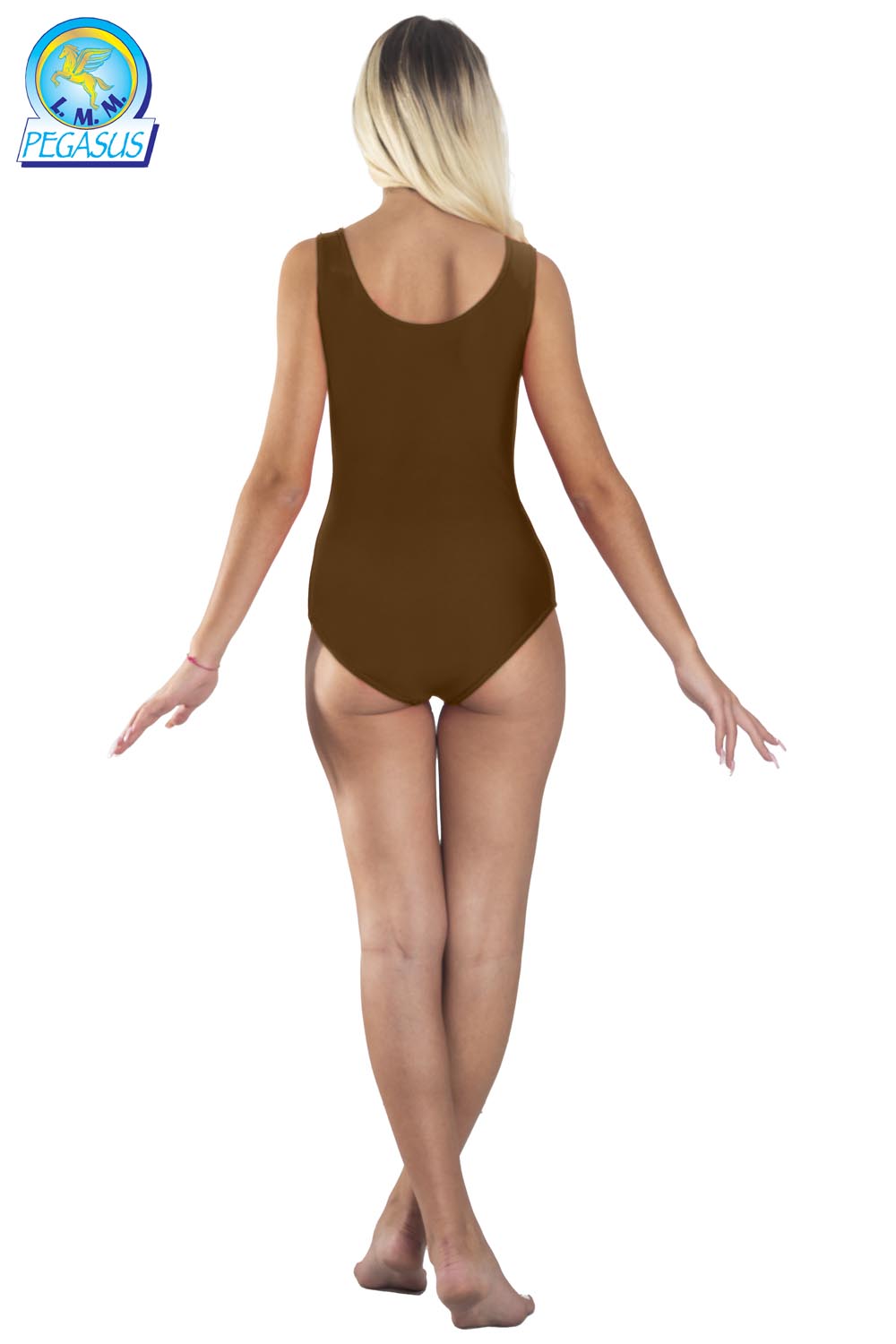 BODY LYCRA SMANICATO MARRONE DONNA